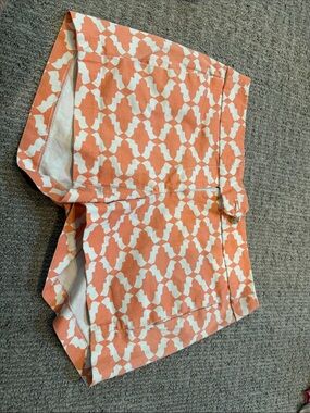 J. Crew Coral and Aqua Trim Patterned Shorts